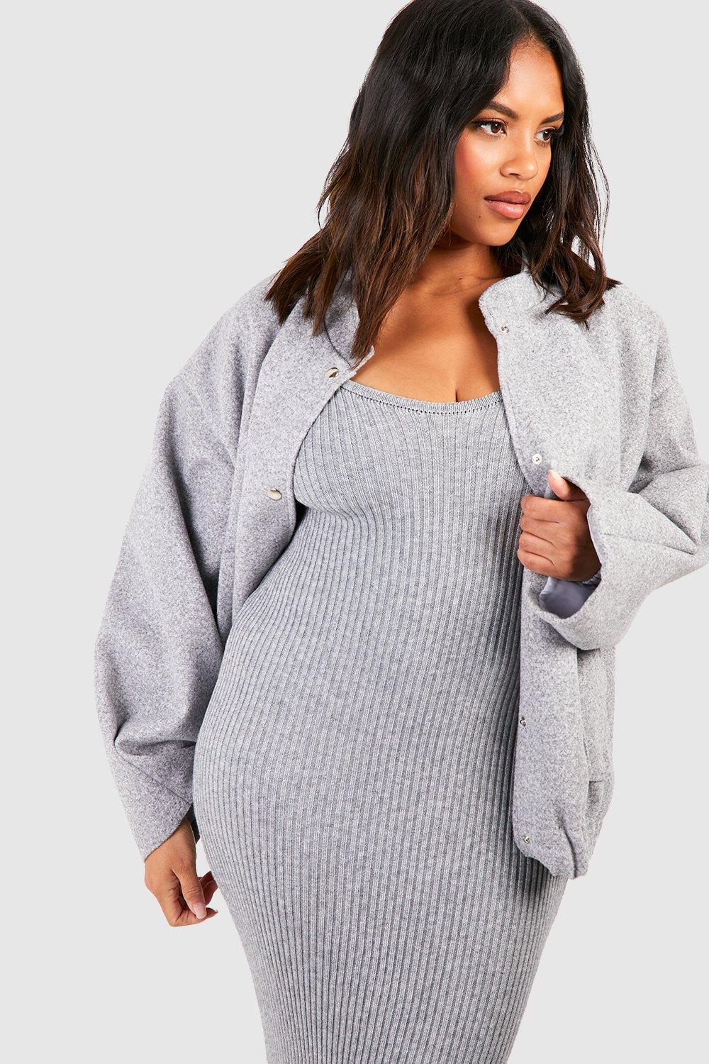 Light grey plus size cheap dress